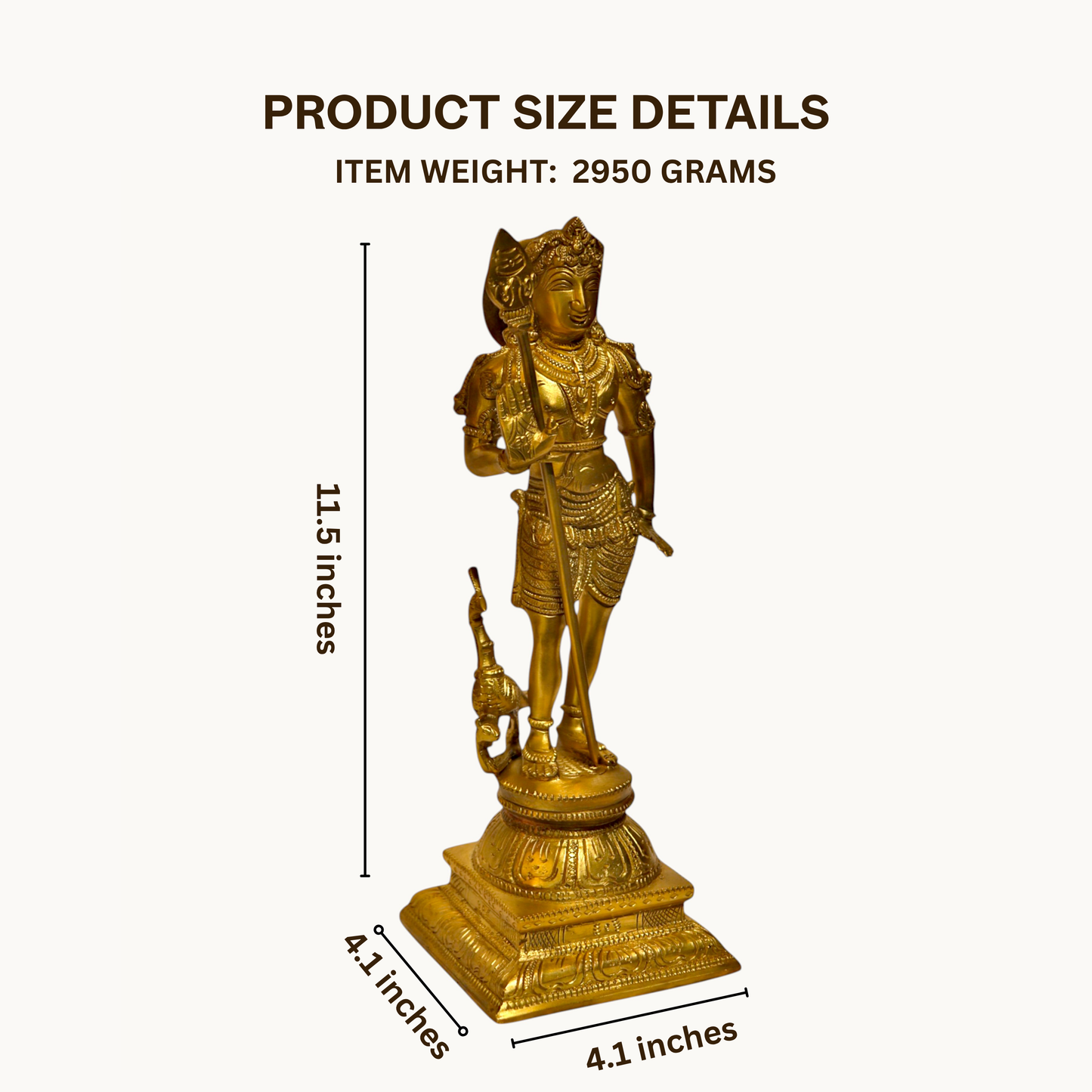 Thar Arts and Furniture- Brass Murgan / Kartikey Brass Idol