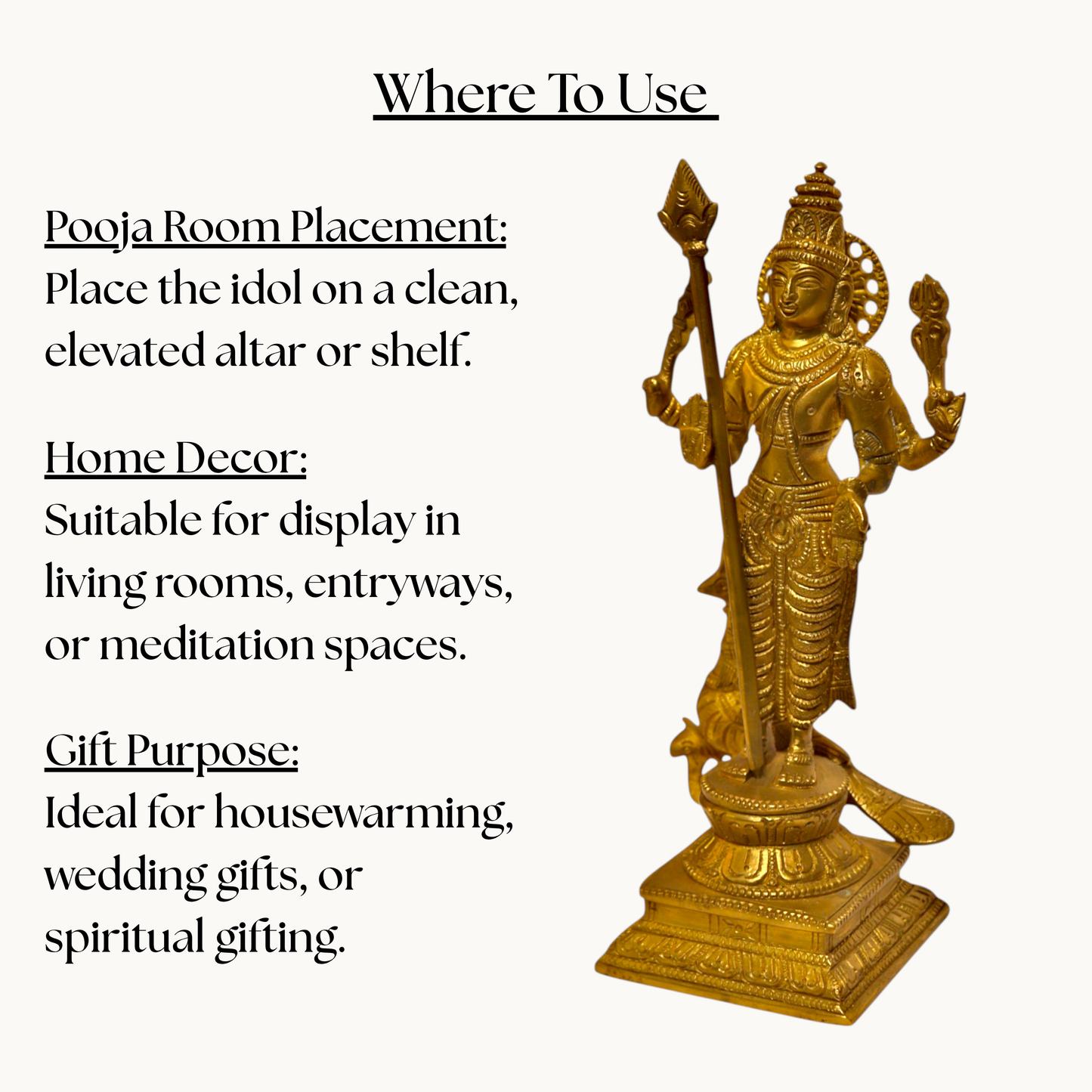 Thar Arts And Furniture - Brass Murgan Idols