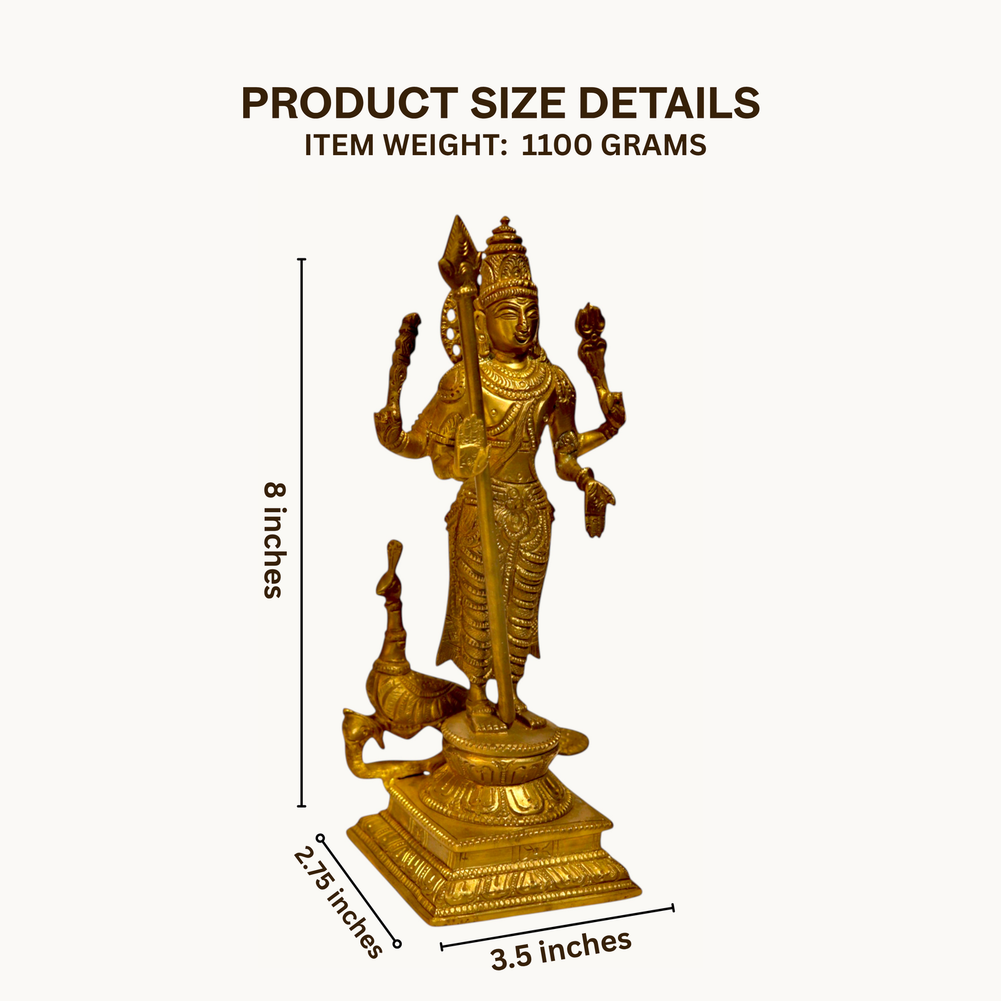 Thar Arts And Furniture - Brass Murgan Idols