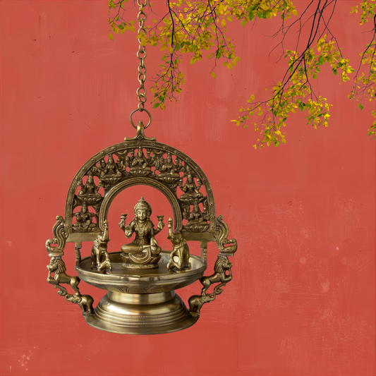 Thar Arts And Furniture - Brass Ashtalakshmi Deepa