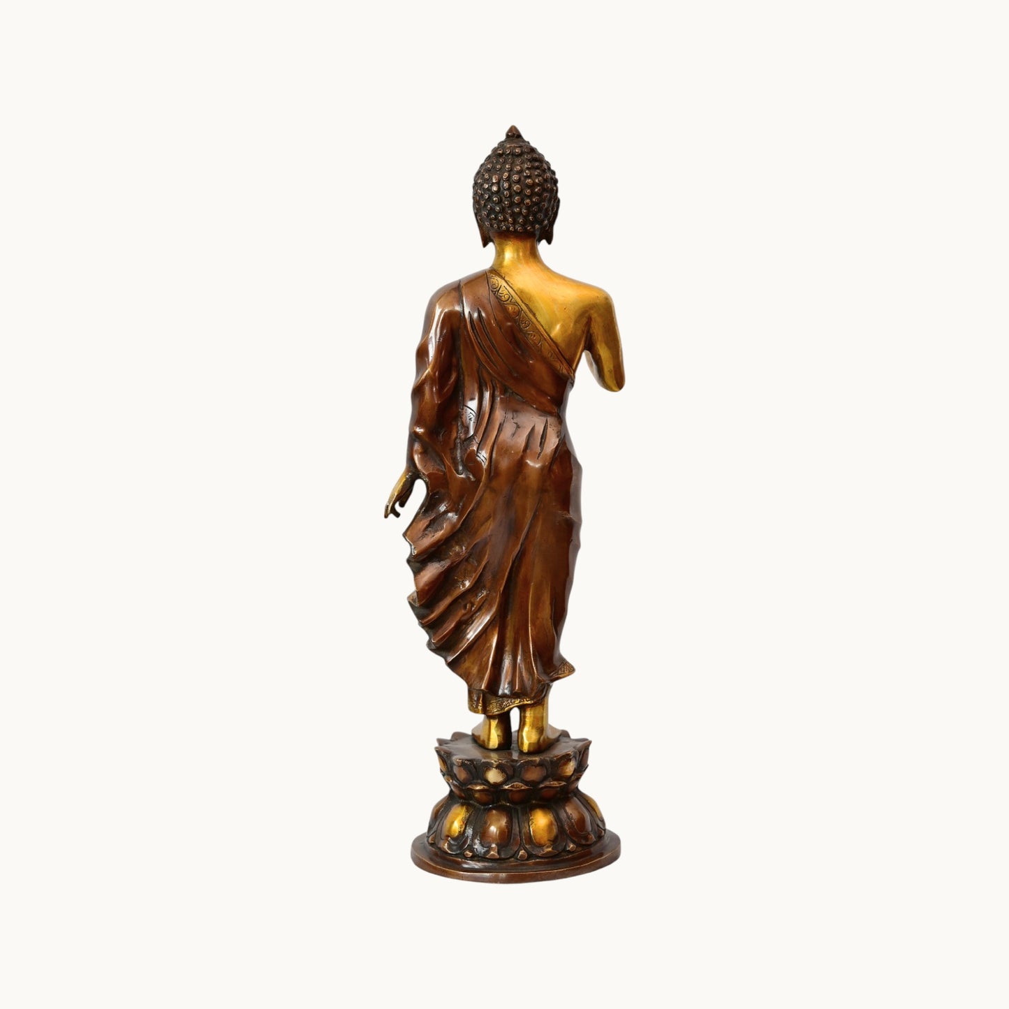 Brass Standing Buddha Idol – Blessing Pose | Thar Arts & Furniture