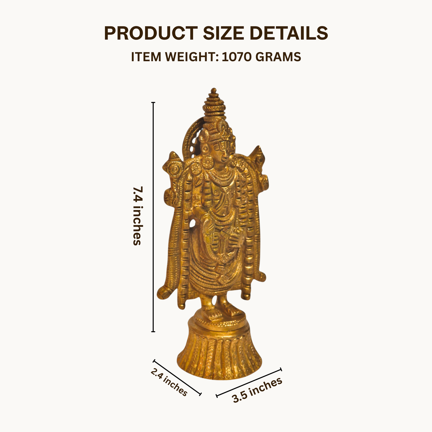 Thar Arts And Furniture - Brass Lord Venkateshwara Statue