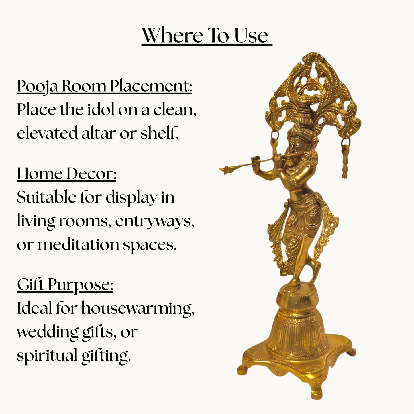 Thar Arts And Furniture - Brass Arch Krishna with Flute