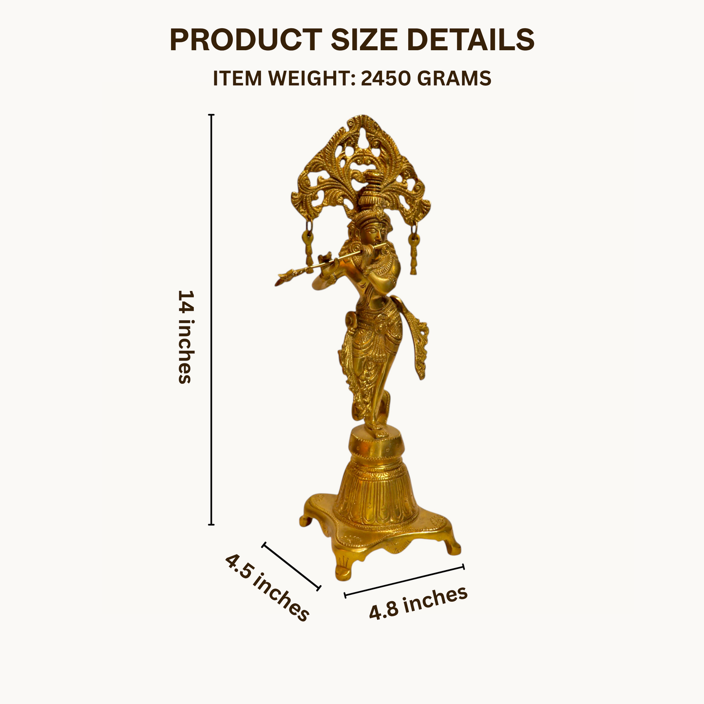 Thar Arts And Furniture - Brass Arch Krishna with Flute