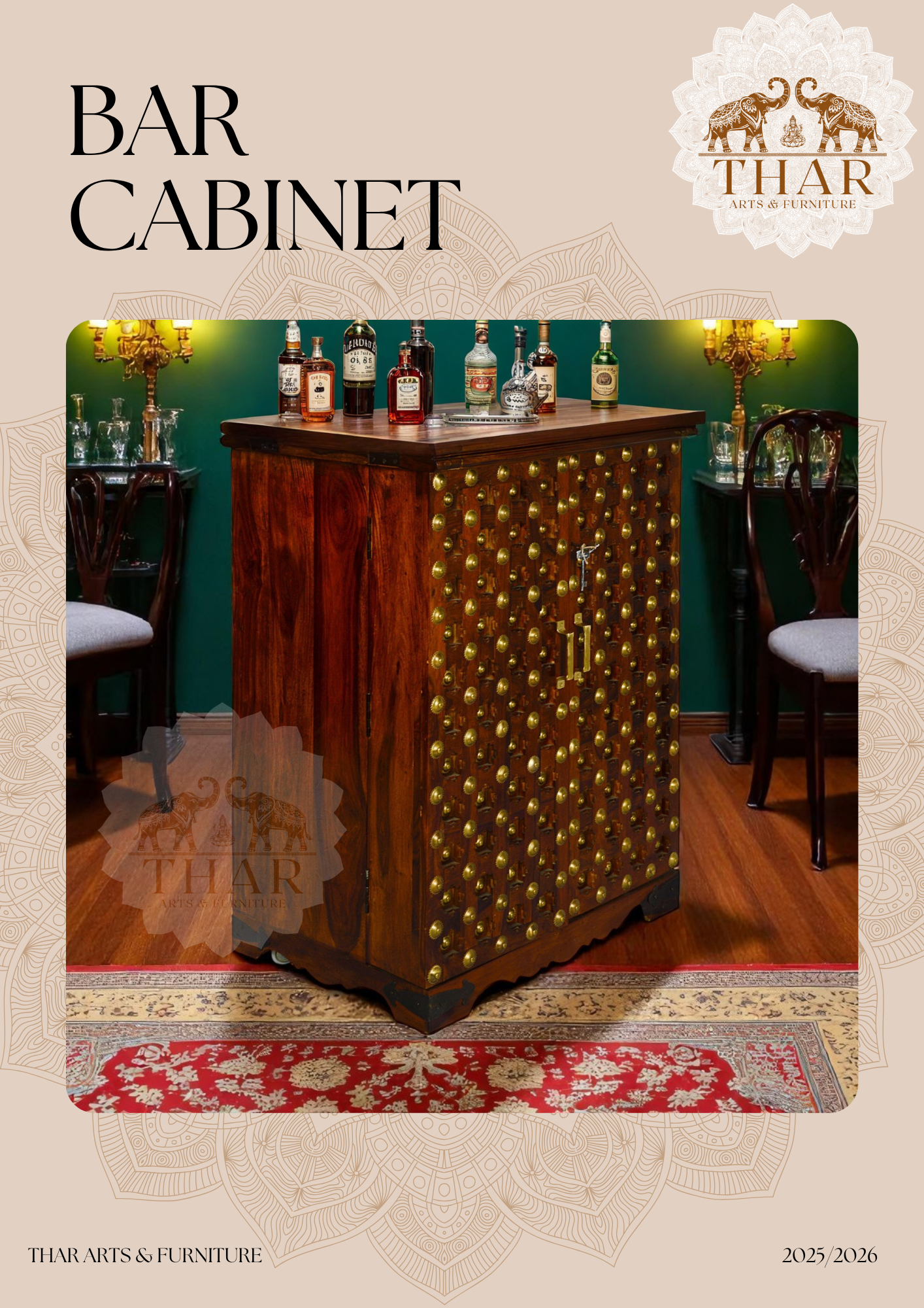 Thar Arts And Furniture - Sheesham Bar Cabinet