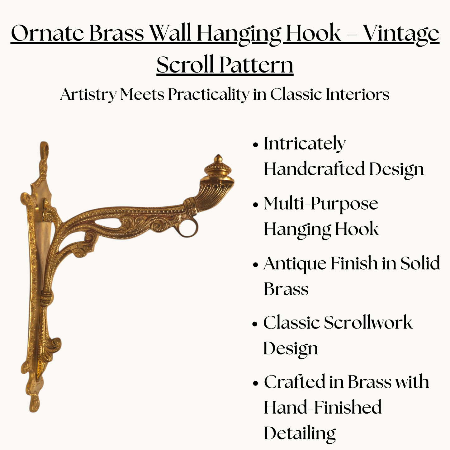 Thar Arts And Furniture - Brass Hanging Wall Mount Bracket