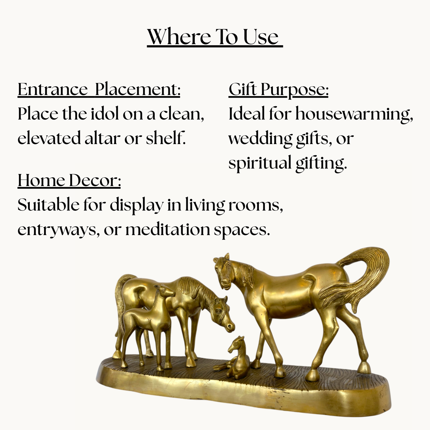 Thar Arts And Furniture - Brass Horse Family Statue