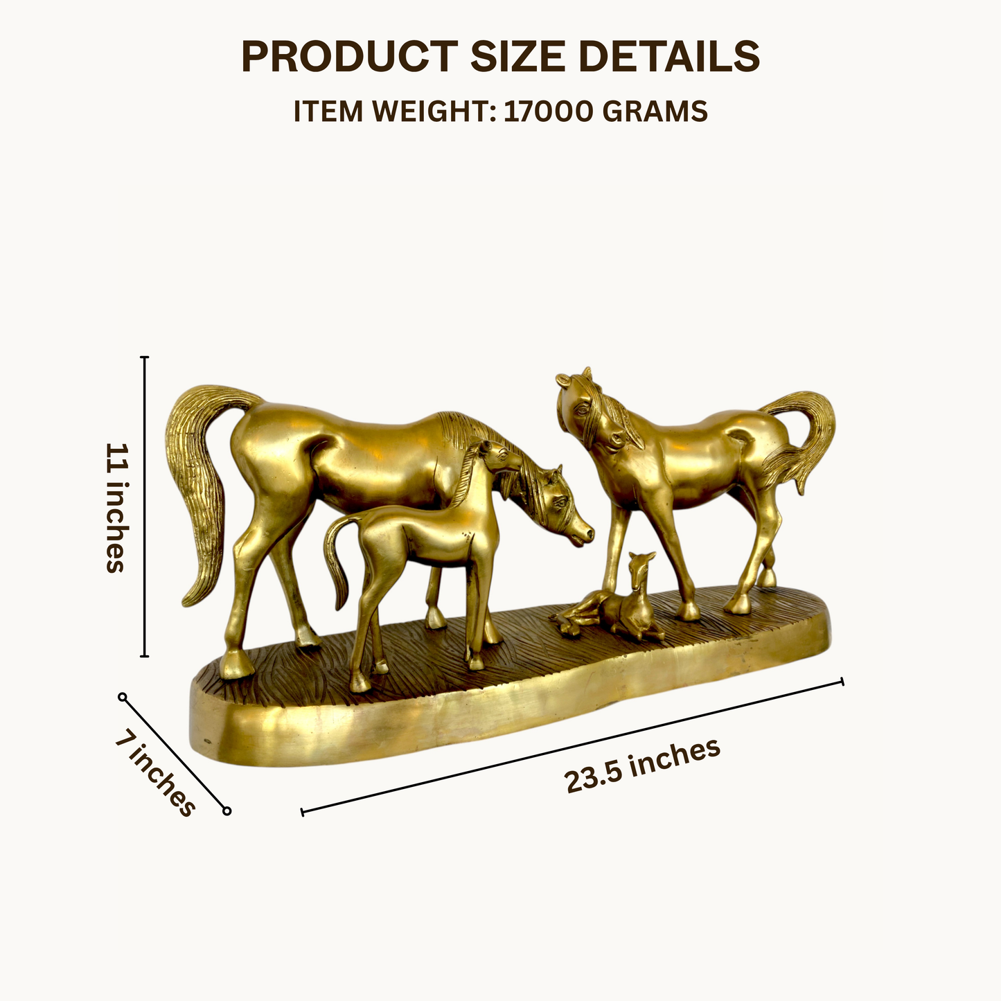Thar Arts And Furniture - Brass Horse Family Statue