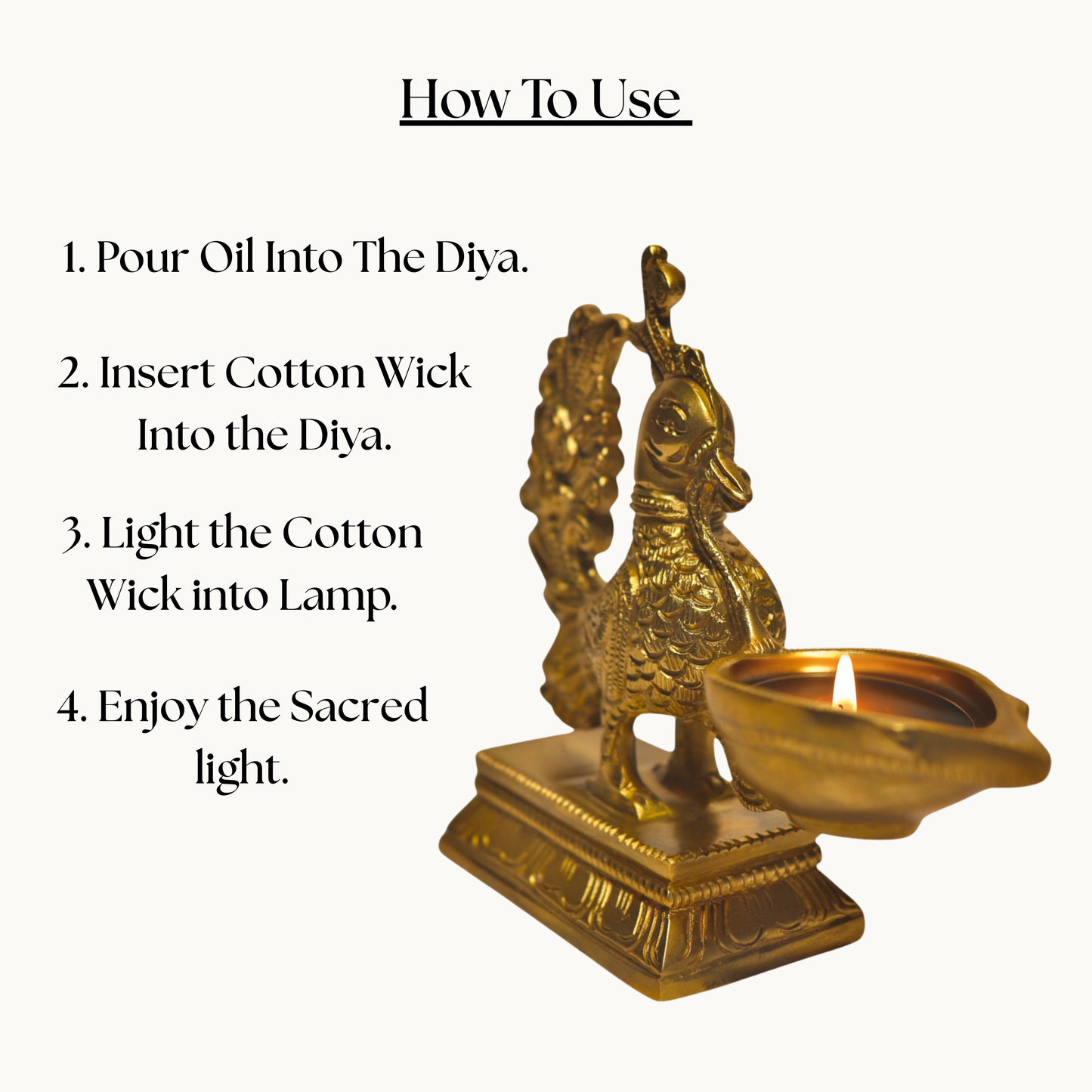 Thar Arts And Furniture - Brass Bird Diya With Thick Base