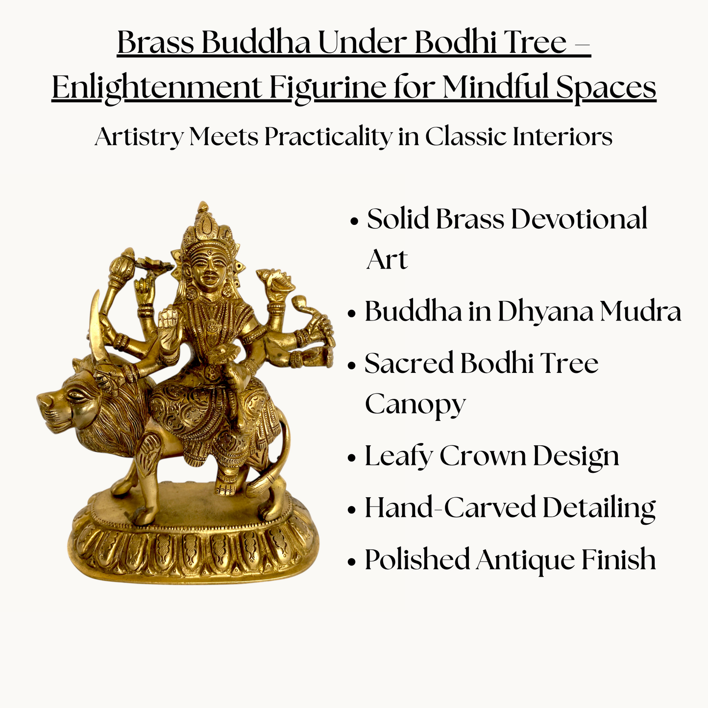Thar Arts & Furniture - Durga Maa Brass Statue
