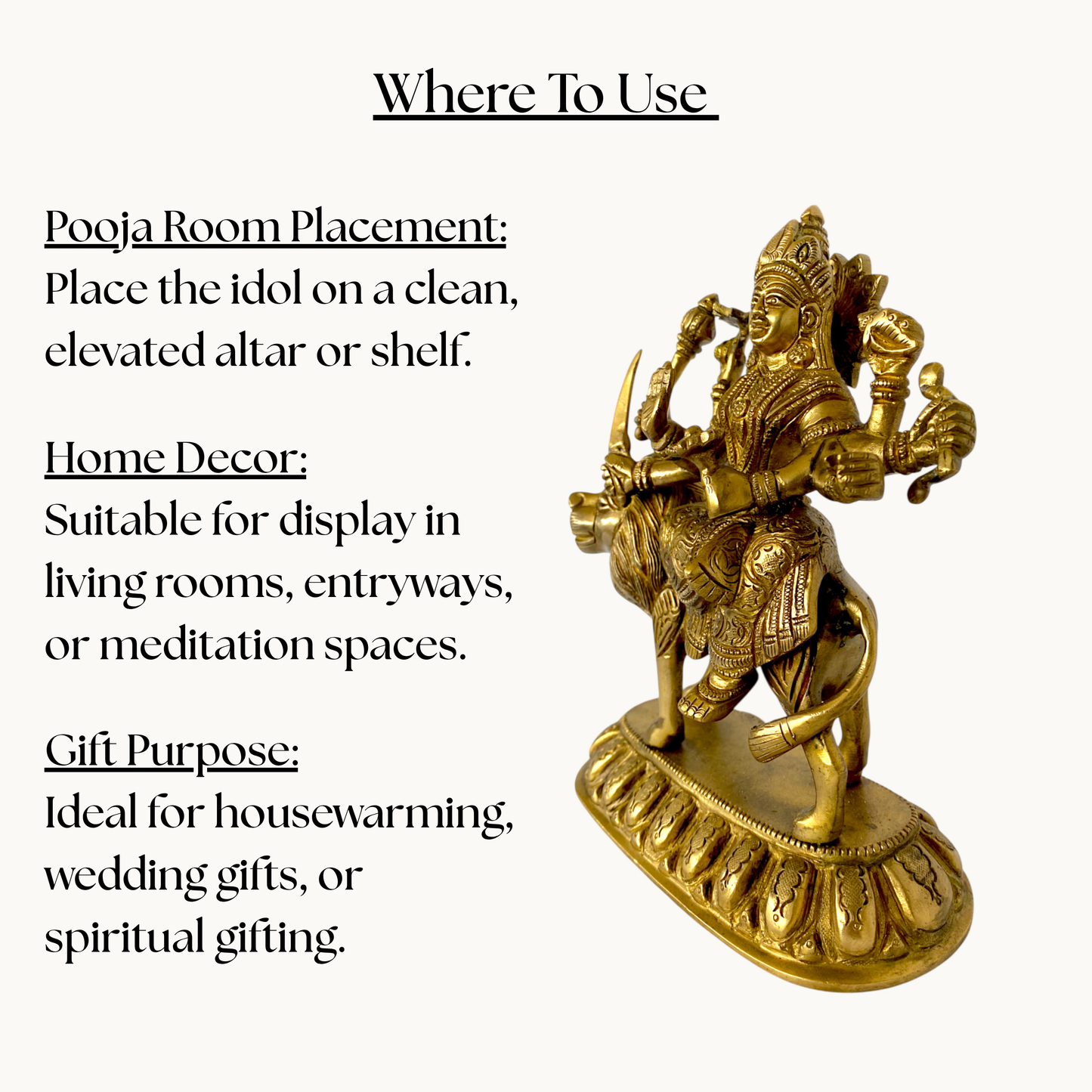 Thar Arts & Furniture - Durga Maa Brass Statue