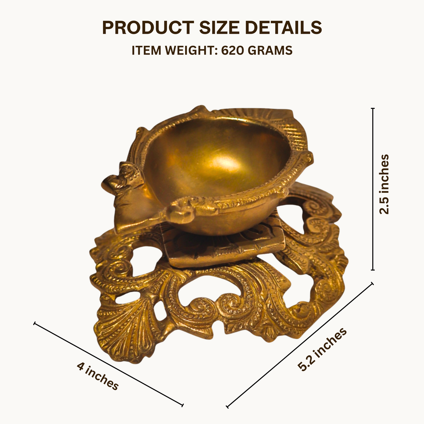 Thar Arts & Furniture- Brass Diya with Jali Base