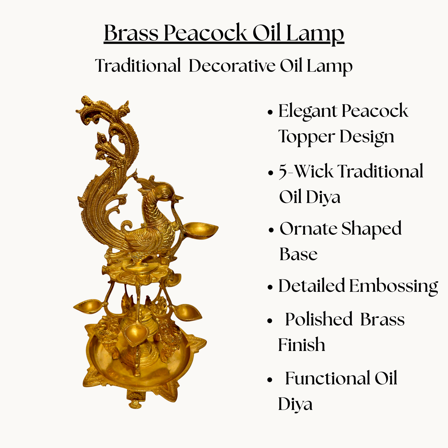 Brass Fine Bird Lamp - Decorative Pooja & Home Decor | Thar Arts & Furniture