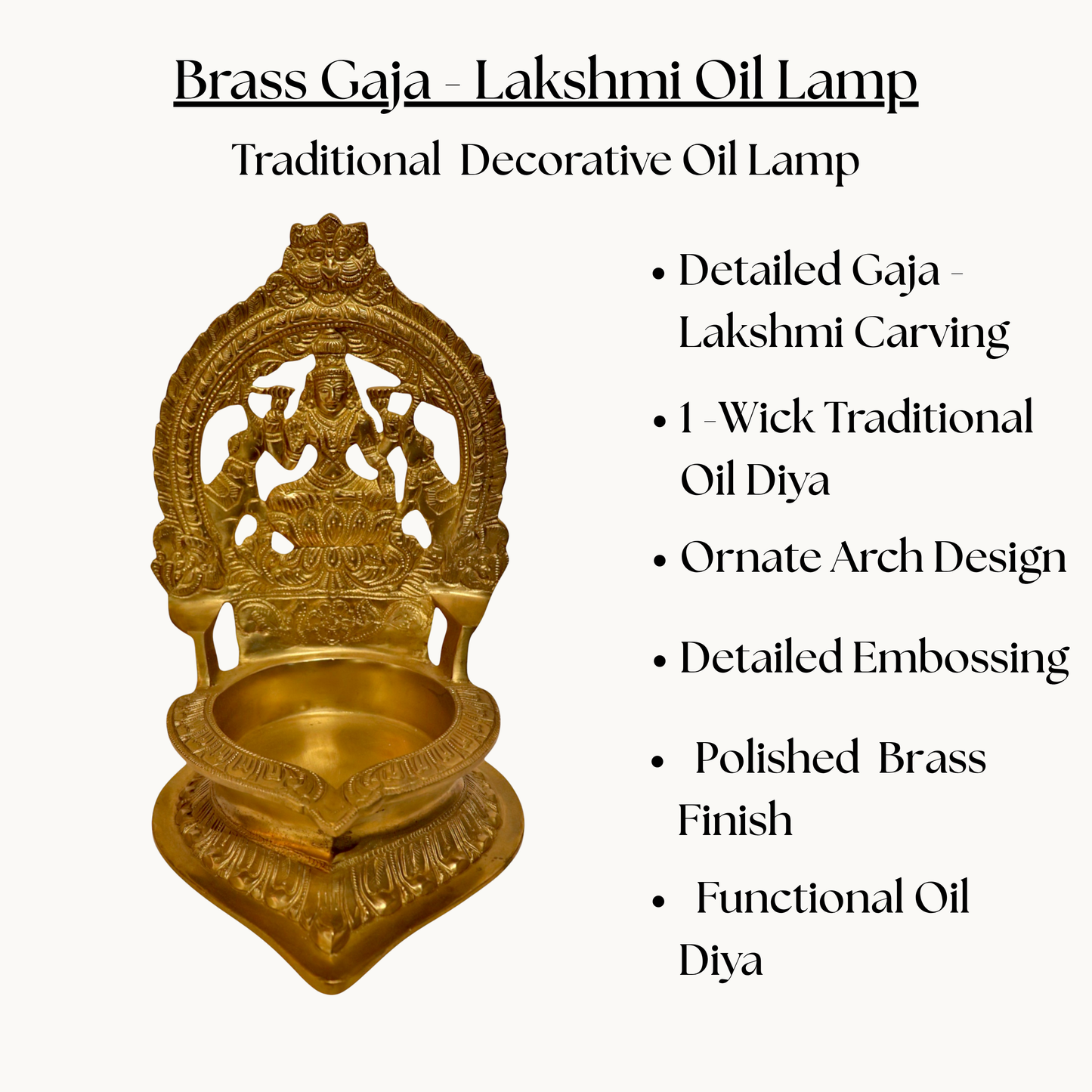 Thar Arts And Furniture - Brass Gajalakshmi Deepak Big