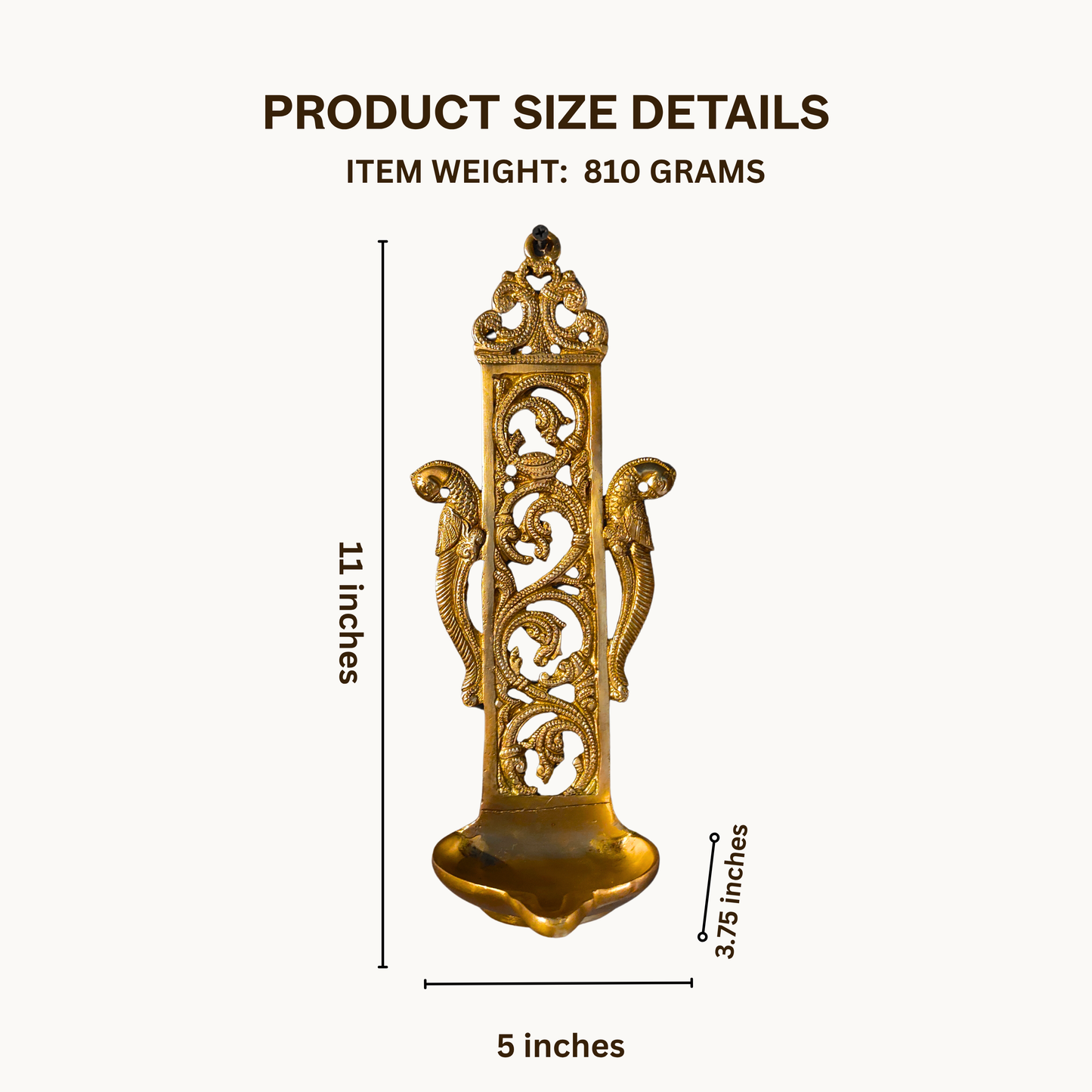 Thar Arts And Furniture - Brass Wall Jalli Deepam