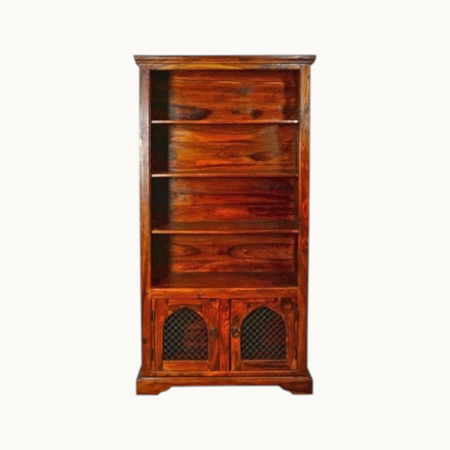 Thar Arts And Furniture - Sheesham Wood Bookshelf Cabinet with Jalli Door