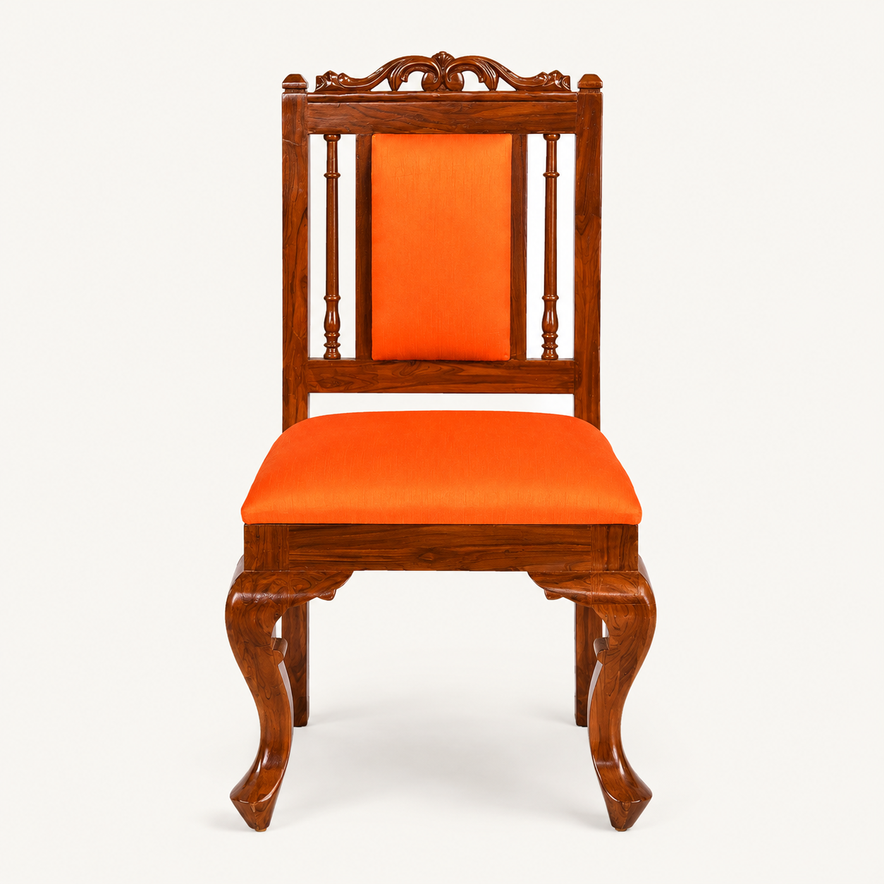 Teak Wood 4-Seater Dining Table Set with Intricate Carvings & Glass Top – Premium Traditional Design
