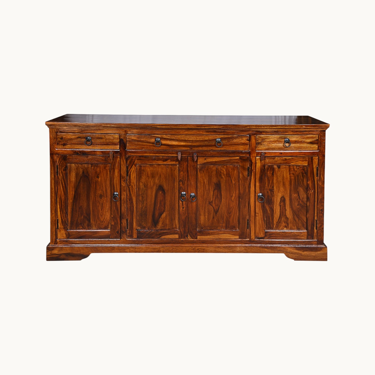 Thar Arts And Furniture - Solid Sheesham wood Side board with 4 Door Storage Cabinate and 4 Storage Drawers, Honey Finish