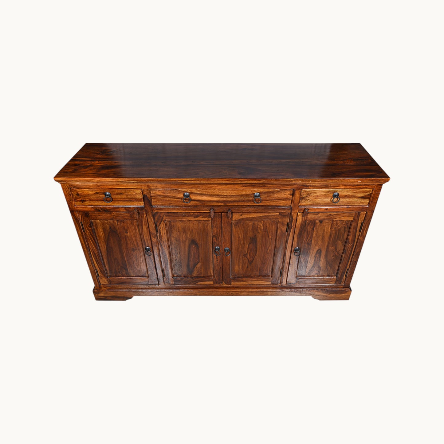 Thar Arts And Furniture - Solid Sheesham wood Side board with 4 Door Storage Cabinate and 4 Storage Drawers, Honey Finish