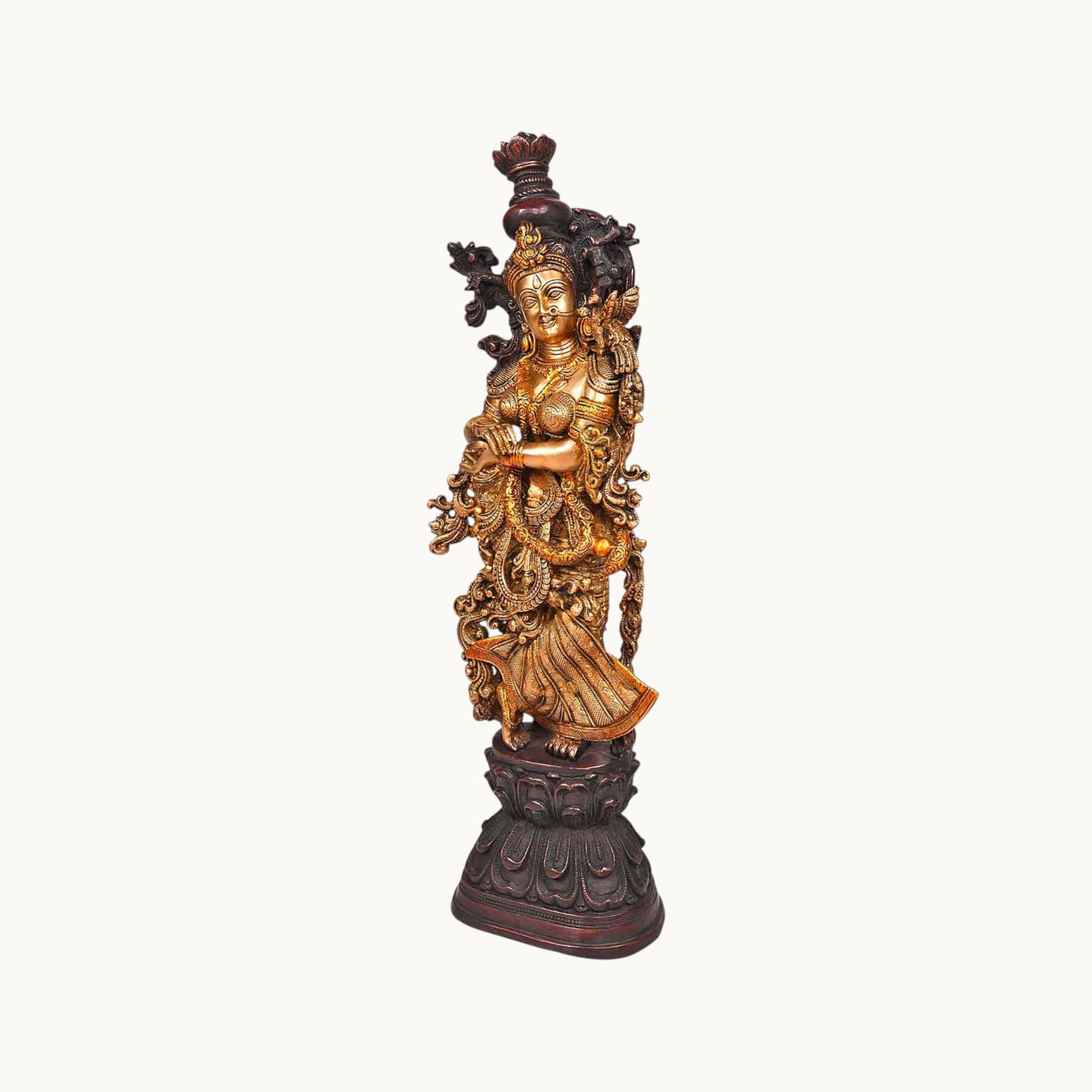 Thar Arts And Furniture - Brass Radha Krishna Statue for Pooja Room