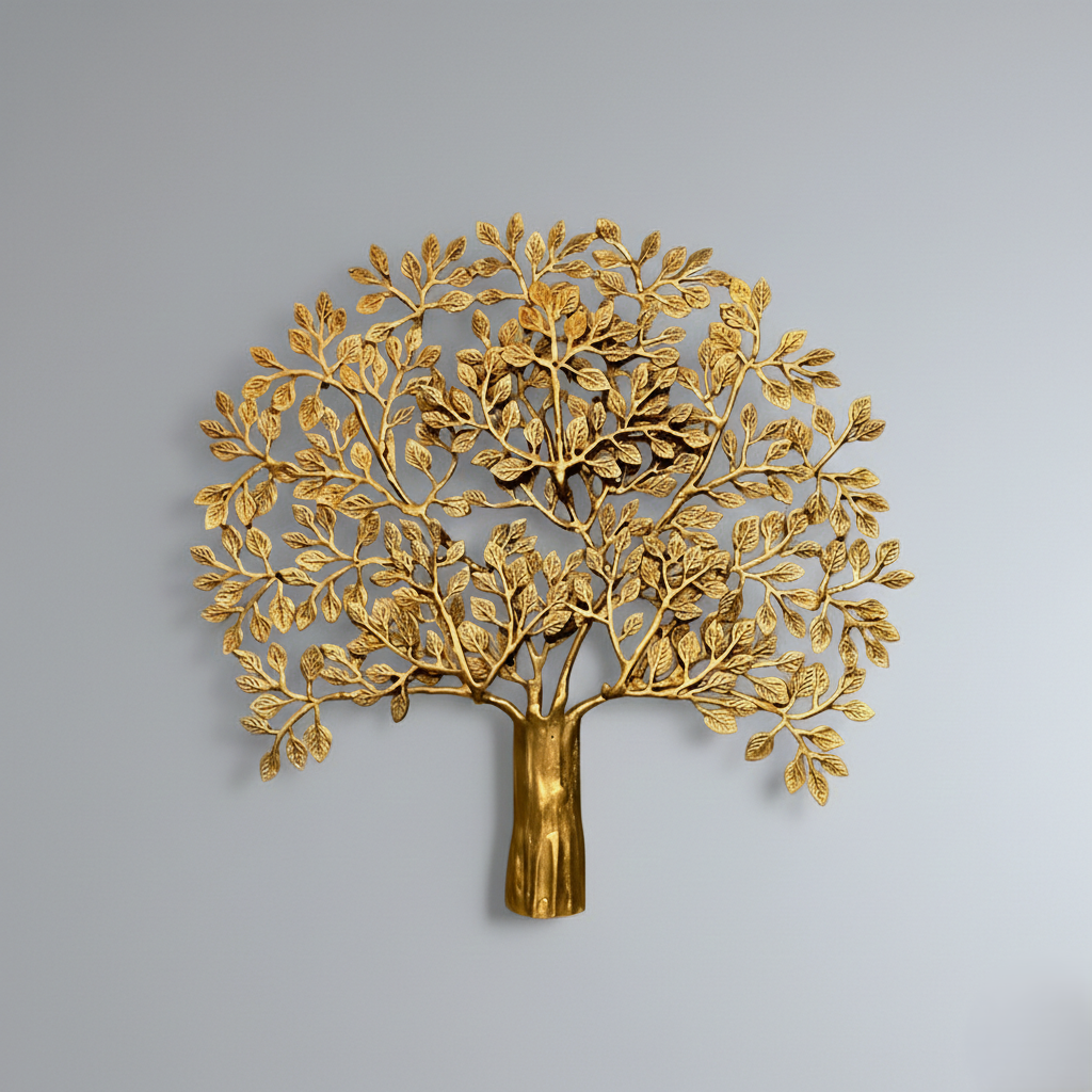 Handcrafted Brass Tree of Life Wall Art – Symbol of Good Luck & Prosperity