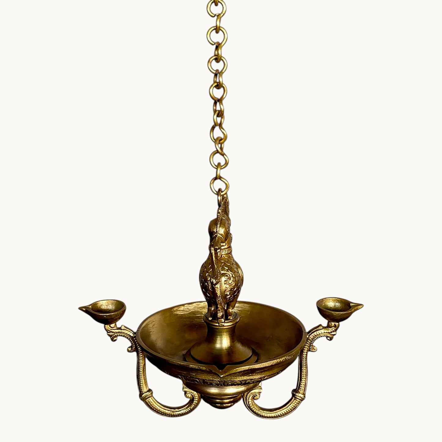 Brass Standing Hamsa Hanging Lamp – Decorative Hanging Light