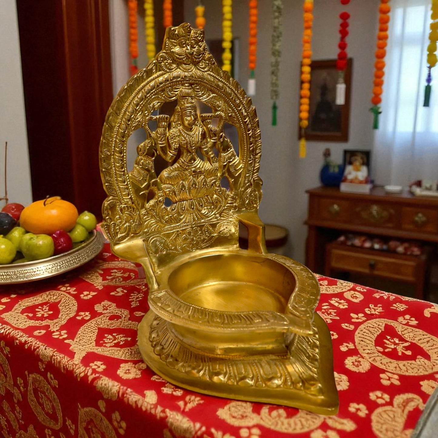 Brass Gajalakshmi Deepak Big – Auspicious Oil Lamp for Pooja & Home Decor | Thar Arts & Furniture
