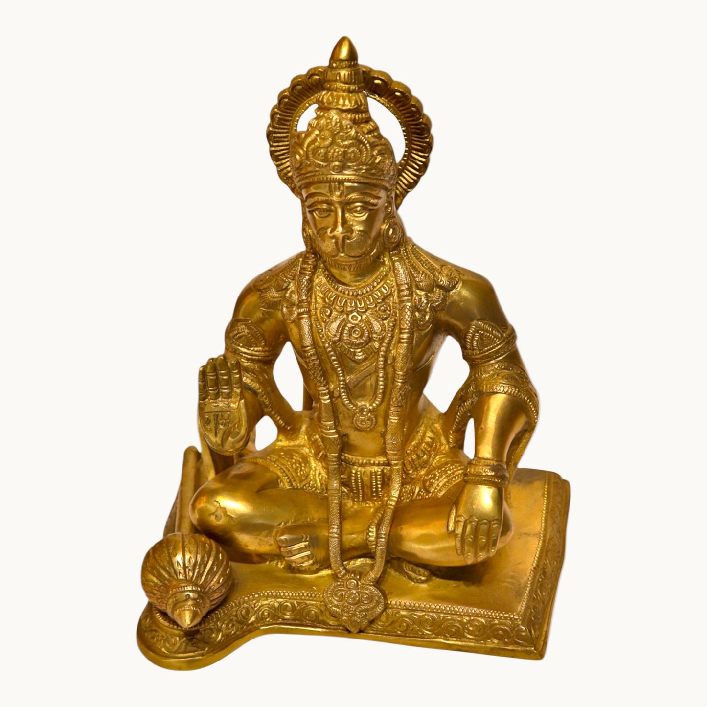 Thar Arts And Furniture - Brass Hanuman Idol in Blessing Pose – Handcrafted Murti for Pooja Room & Spiritual Décor