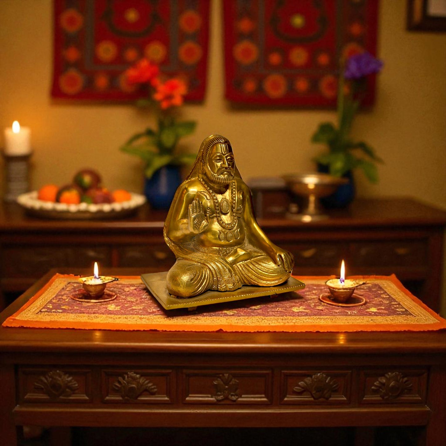 Thar Arts And Furniture - Bronze Raghvendra Statue