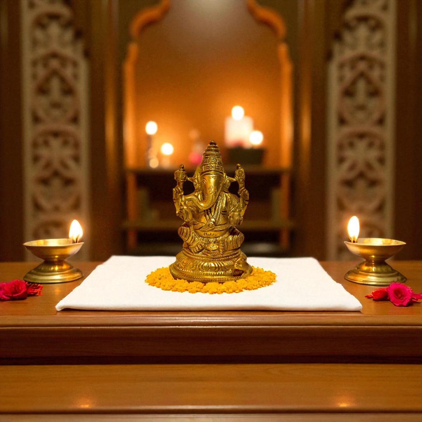 Brass Ganesha Statue - Lord Ganesha Idol | Thar Arts & Furniture