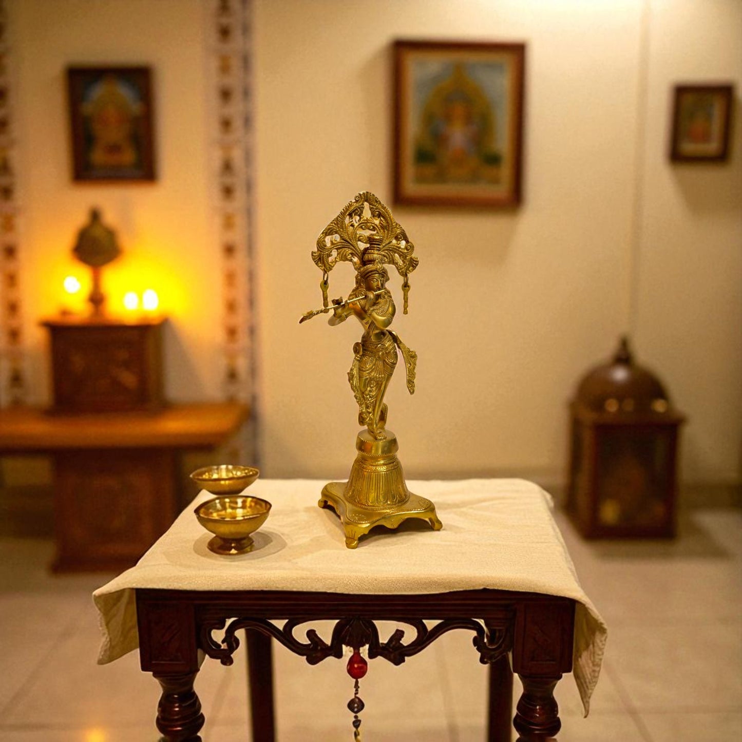 Thar Arts And Furniture - Brass Arch Krishna with Flute
