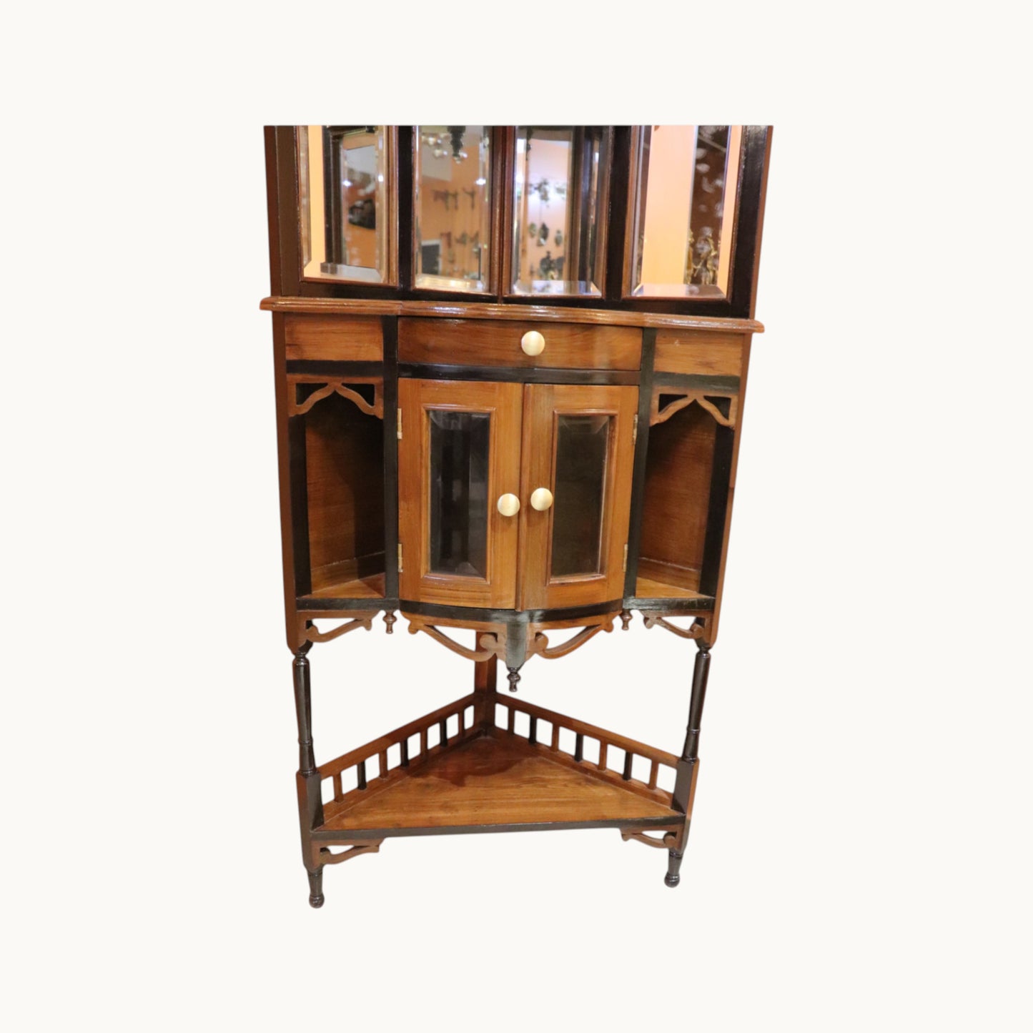 Thar Arts And Furniture - Teak Wood Dressing Table with Mirrors and Storage