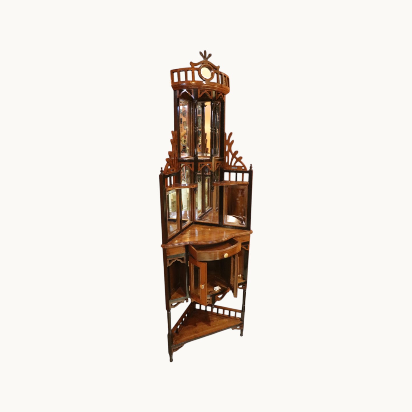 Thar Arts And Furniture - Teak Wood Dressing Table with Mirrors and Storage