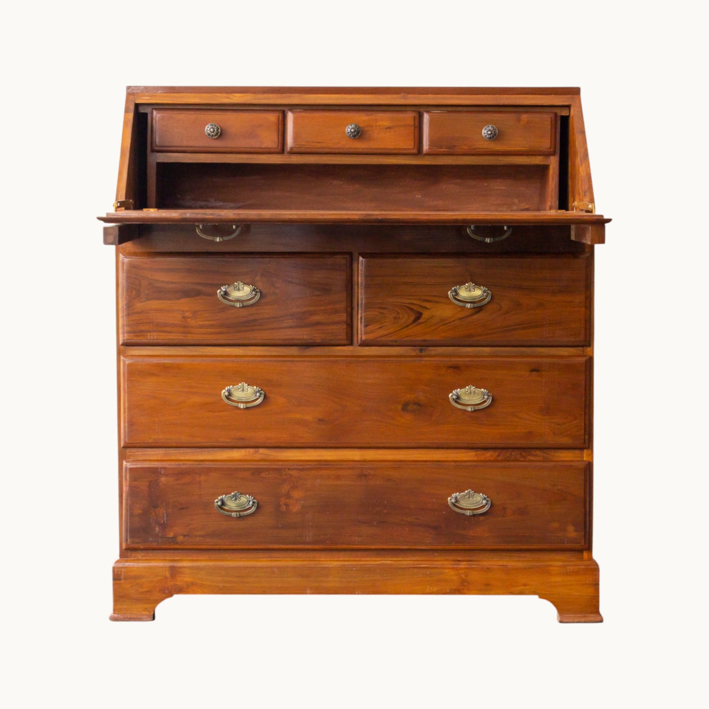 Thar Arts And Furniture - Solid Teak Wood Foldable Writing / Study Table with Storage Drawers
