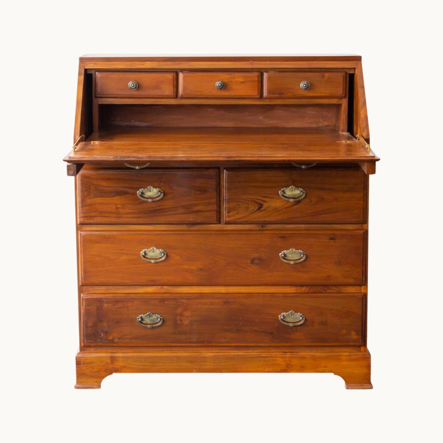 Thar Arts And Furniture - Solid Teak Wood Foldable Writing / Study Table with Storage Drawers