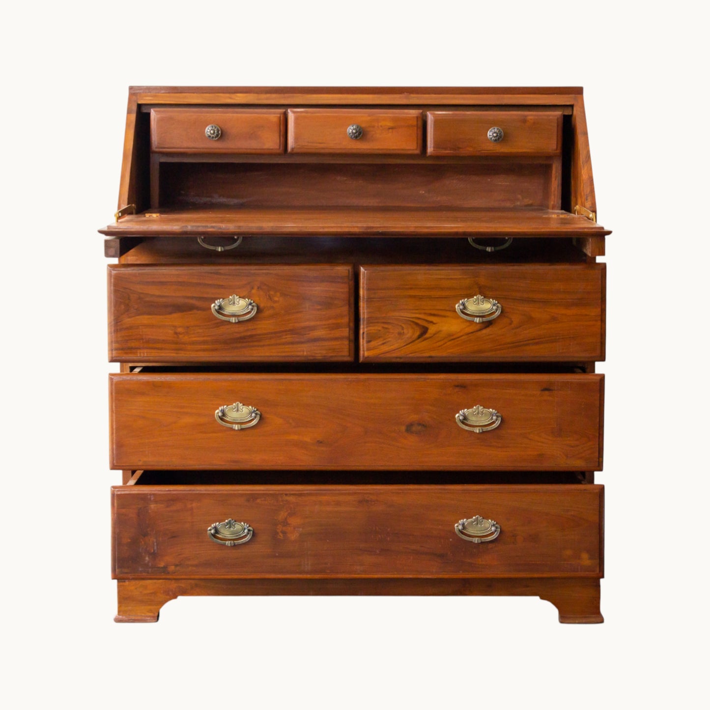Thar Arts And Furniture - Solid Teak Wood Foldable Writing / Study Table with Storage Drawers