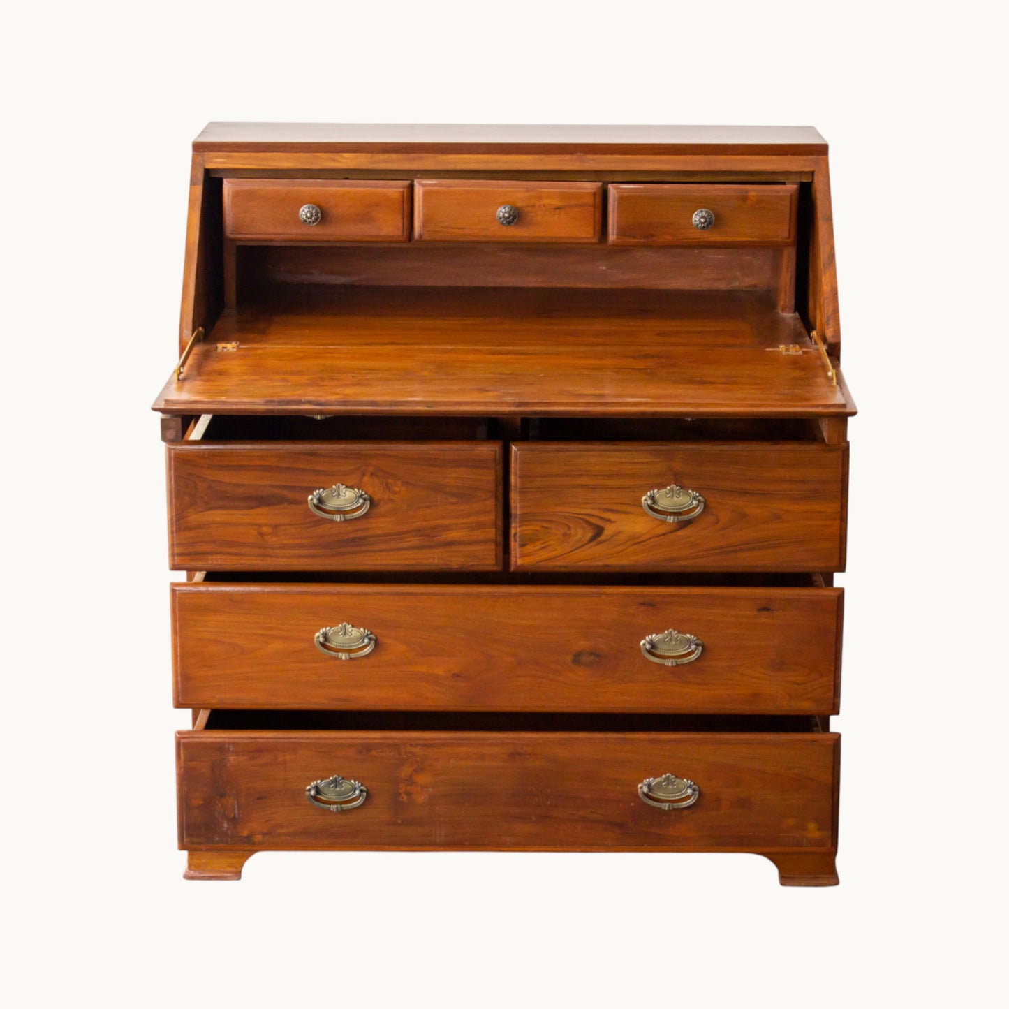 Thar Arts And Furniture - Solid Teak Wood Foldable Writing / Study Table with Storage Drawers