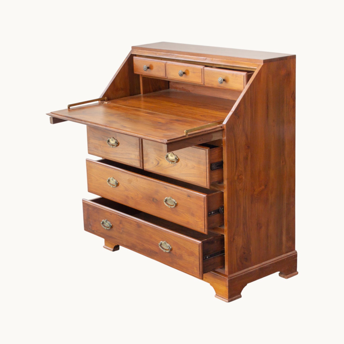Thar Arts And Furniture - Solid Teak Wood Foldable Writing / Study Table with Storage Drawers