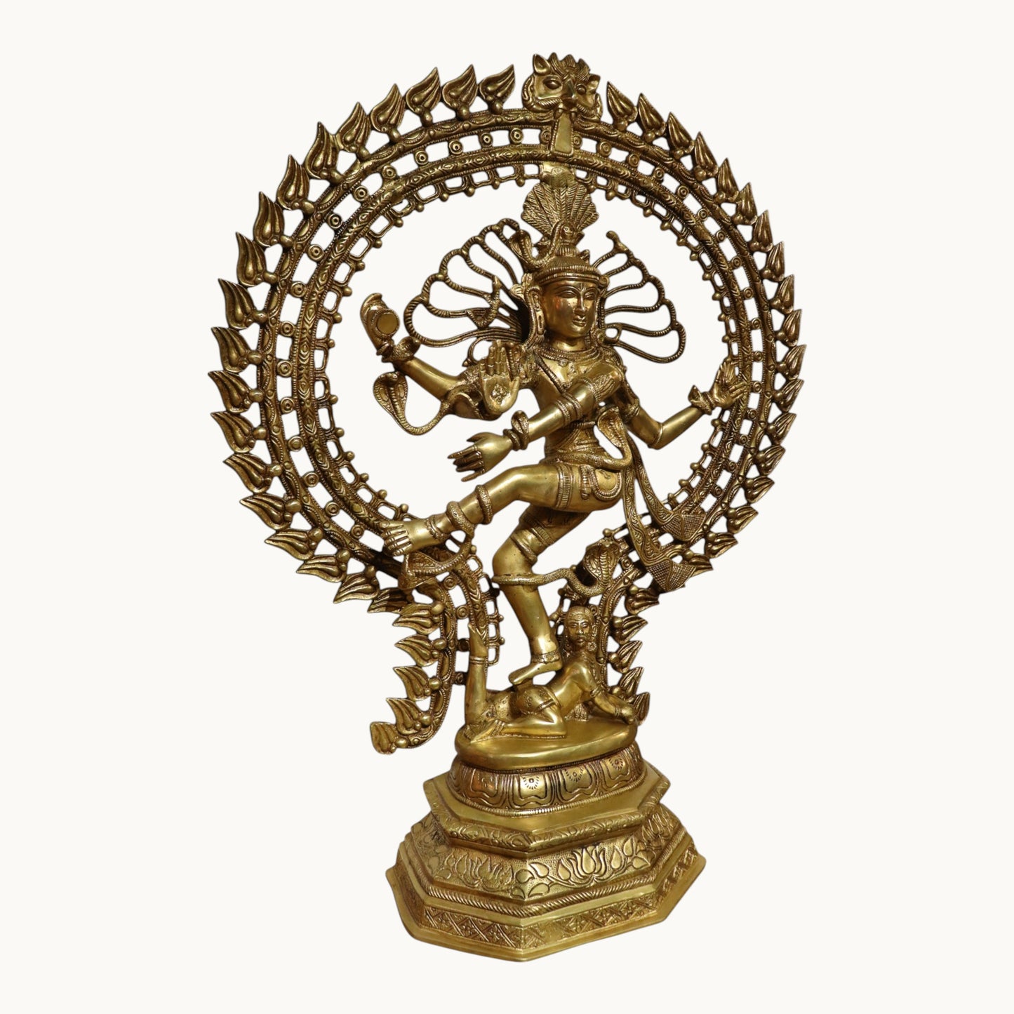 Brass Hand-Carved Nataraja Statue with Antique Look – Traditional Brass Idol | Thar Arts & Furniture