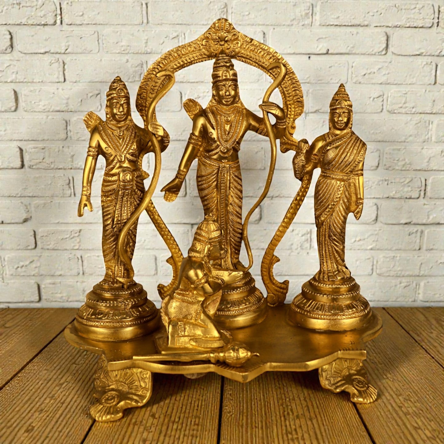 Brass Ramdarbar Statue – Lord Rama, Sita, Lakshmana & Hanuman | Thar Arts & Furniture