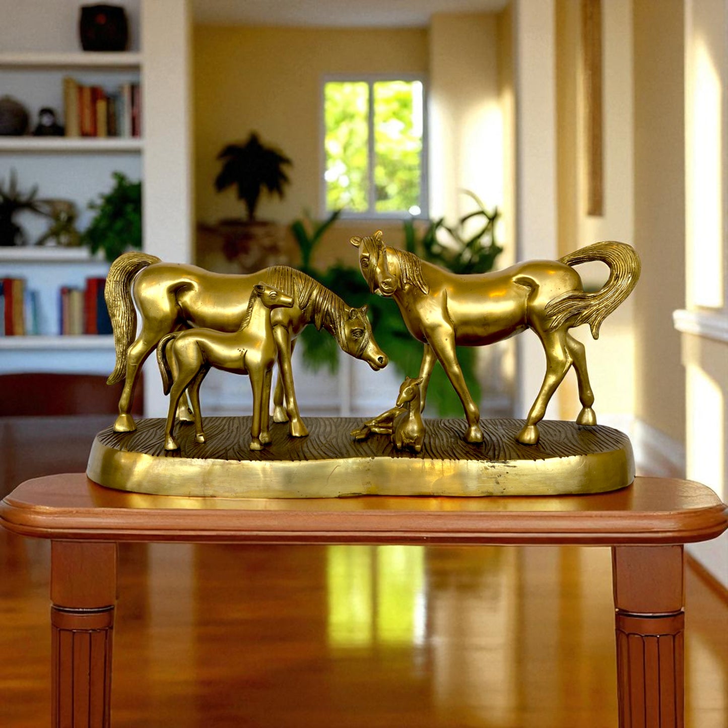 Thar Arts And Furniture - Brass Horse Family Statue