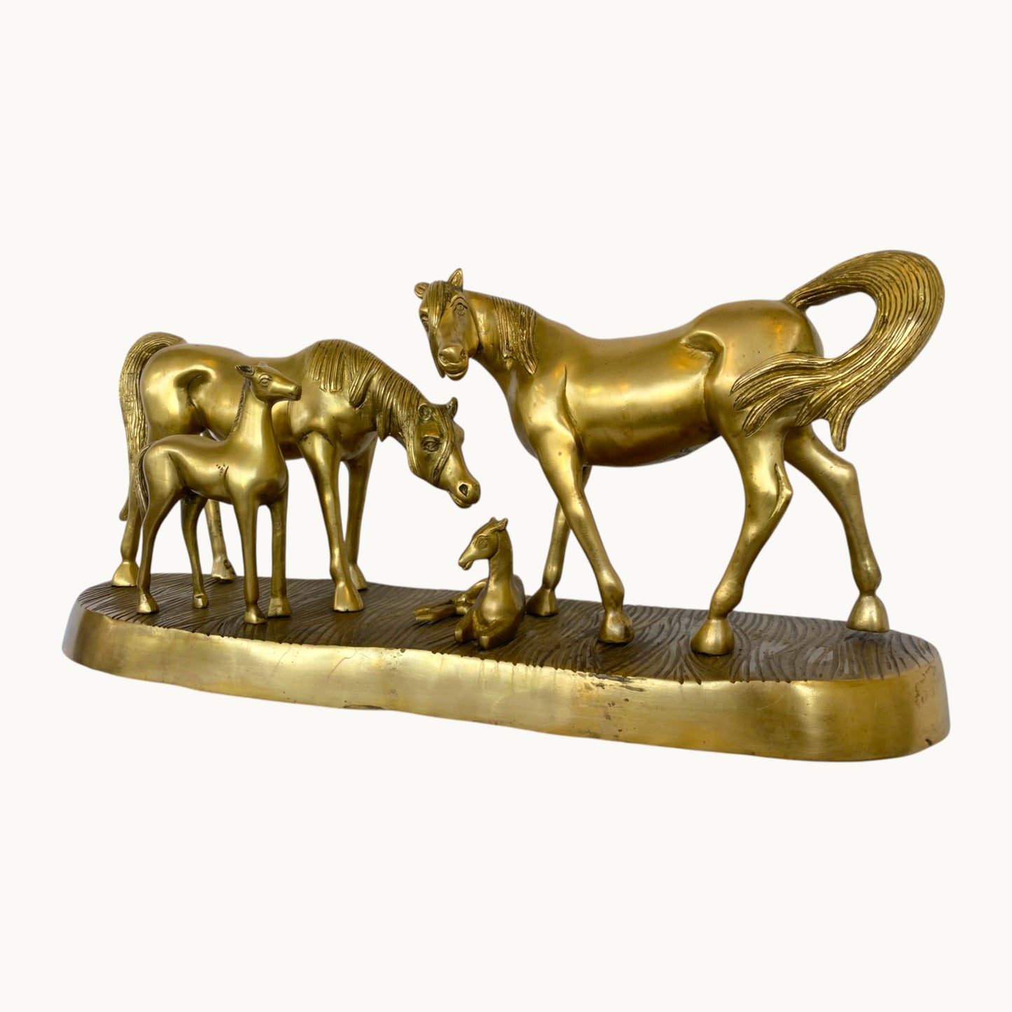 Thar Arts And Furniture - Brass Horse Family Statue