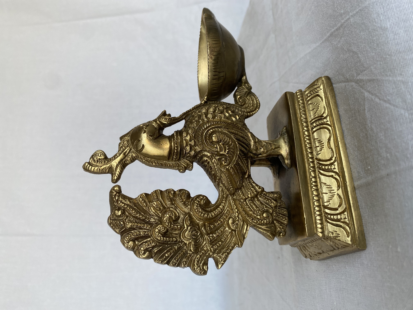 Thar Arts And Furniture - Brass Bird Diya With Thick Base
