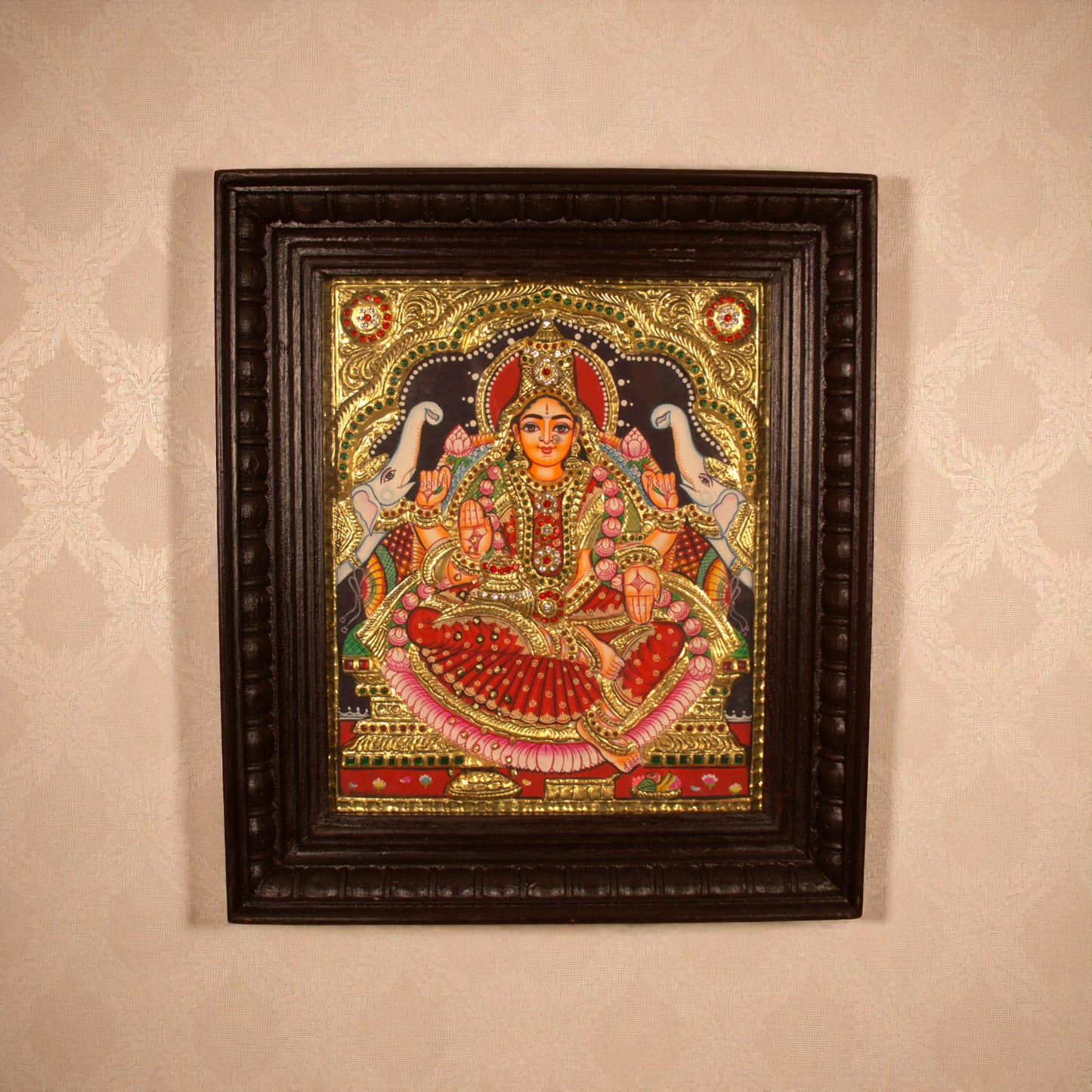 Thar Arts And Furniture - Gaja Lakshmi Tanjore Painting
