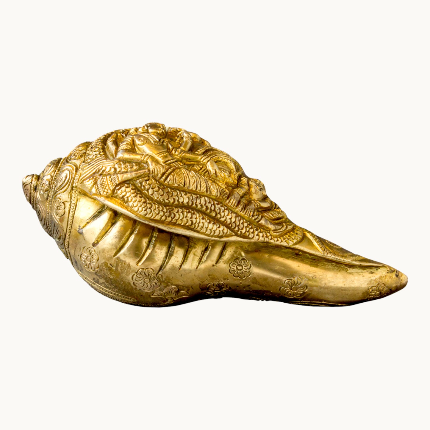 Brass Vishnu Shankh Conch – Spiritual Brass Decor | Thar Arts & Furniture
