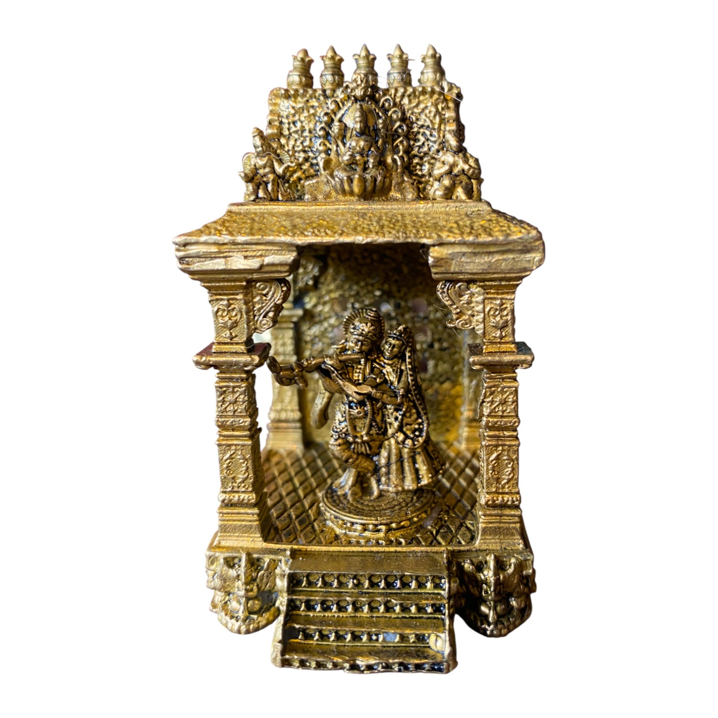 Thar Arts 100% Pure Brass Radha Krishna Idol Set – Handmade Temple Idol of Love & Devotion