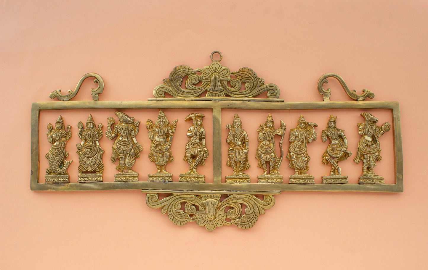 Brass Dashavatar Wall Hanging – The Ten Incarnations of Vishnu | Thar Arts & Furniture