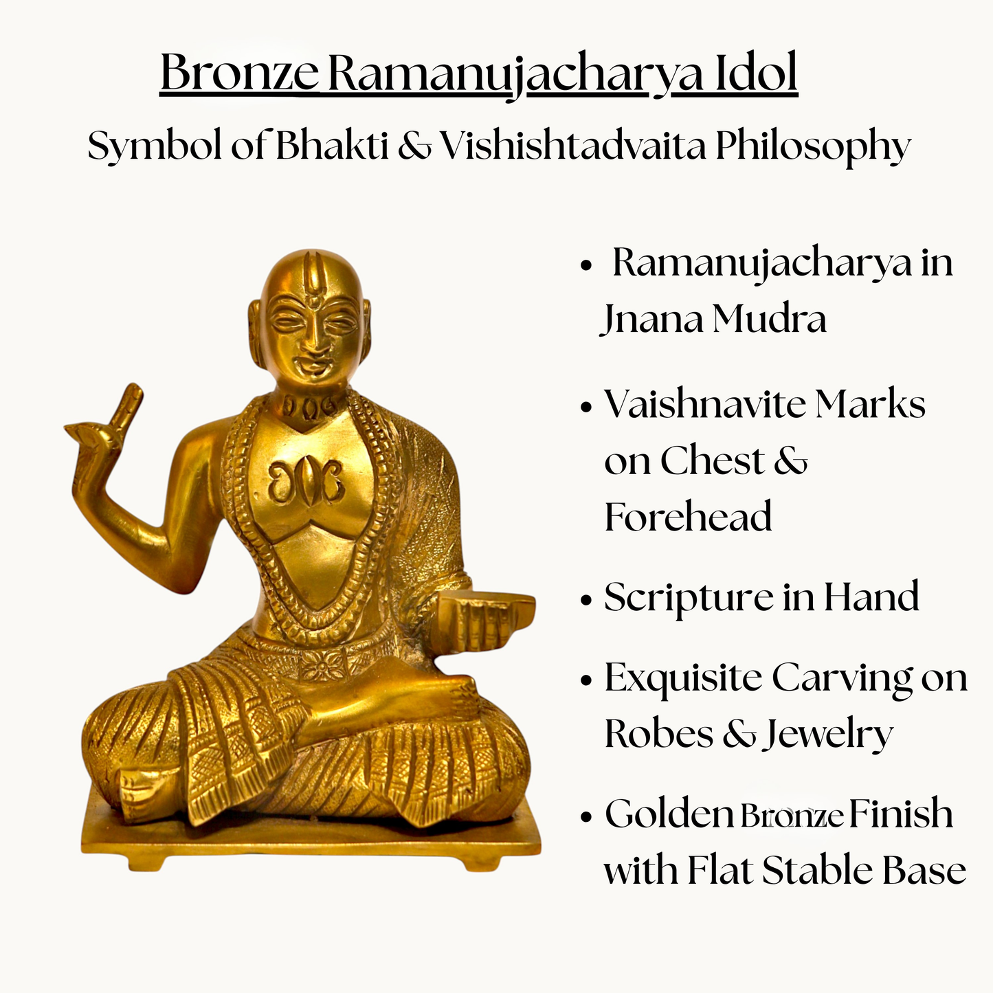 Thar Arts And Furniture - Madhvacharya Bronze Idol