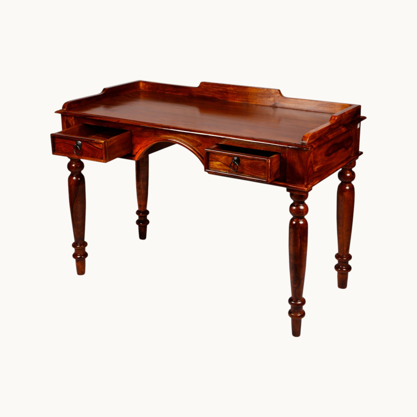Thar Arts And Furniture - Solid Sheesham Wood Writing Table with 2 storage drawer