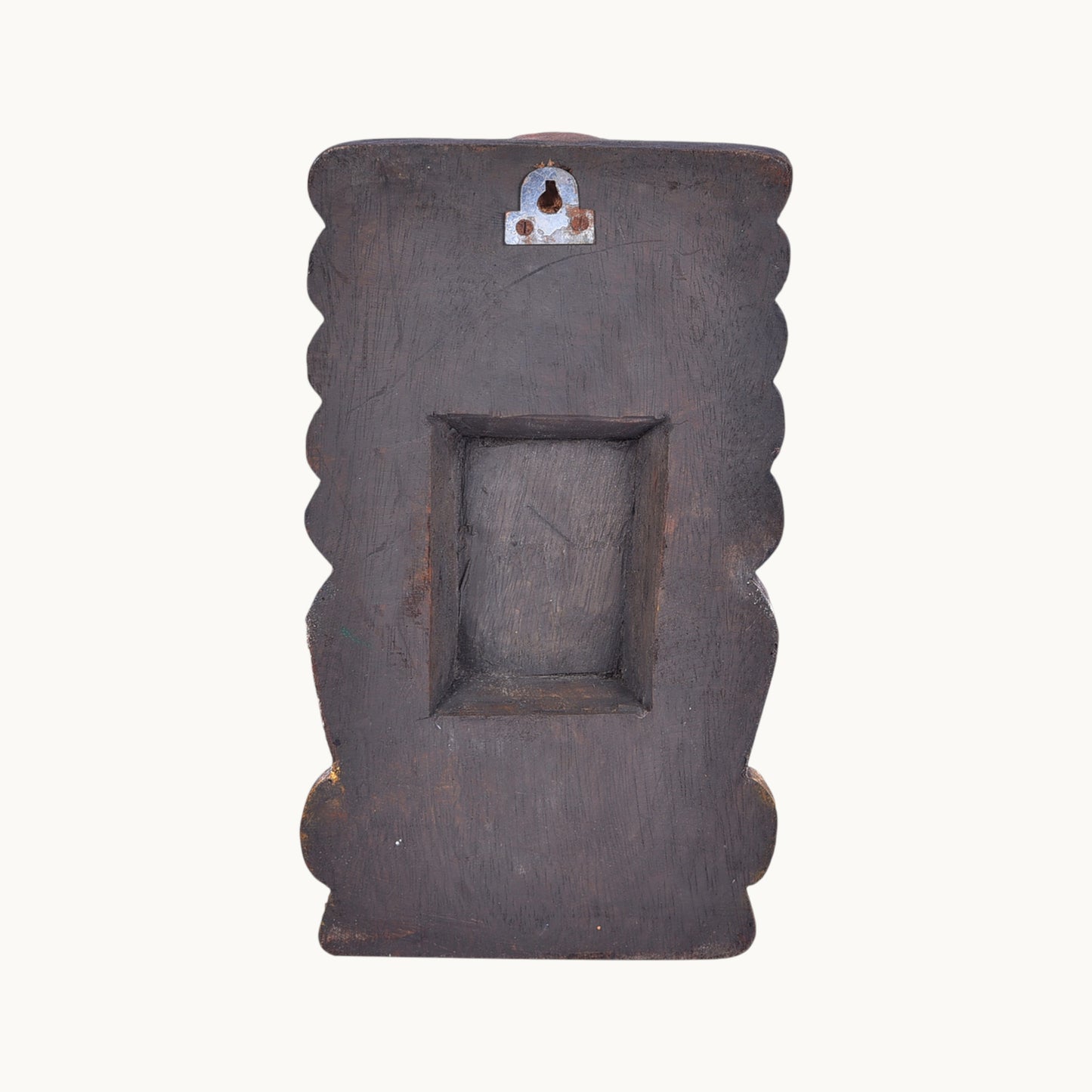 12" Parvathi Mask – Hand-Carved Vagai Wood Wall Decor